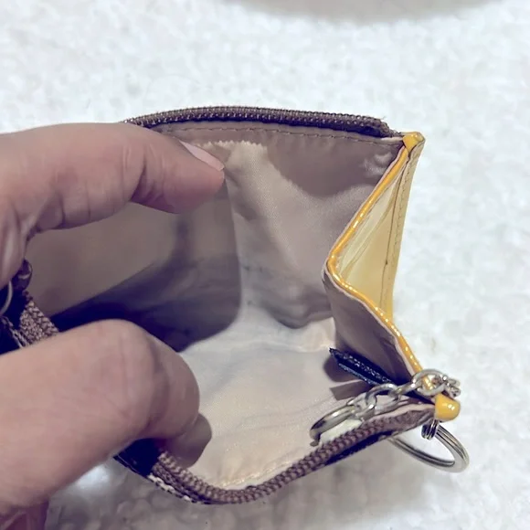 Coach mini Card/Keychain Holder with 2 Rings & Croc Keychain - Picture 9 of 11